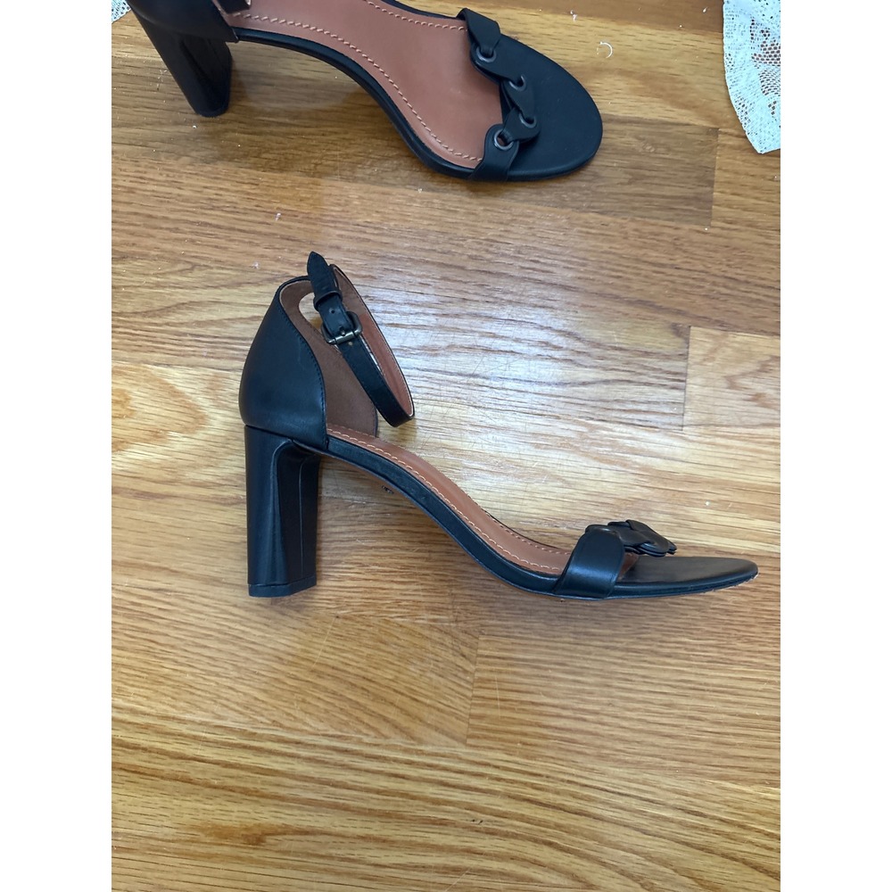 Coach Women's Leather Ankle Strap‎ Block Heel Sandals Size 8 - Picture 4 of 6